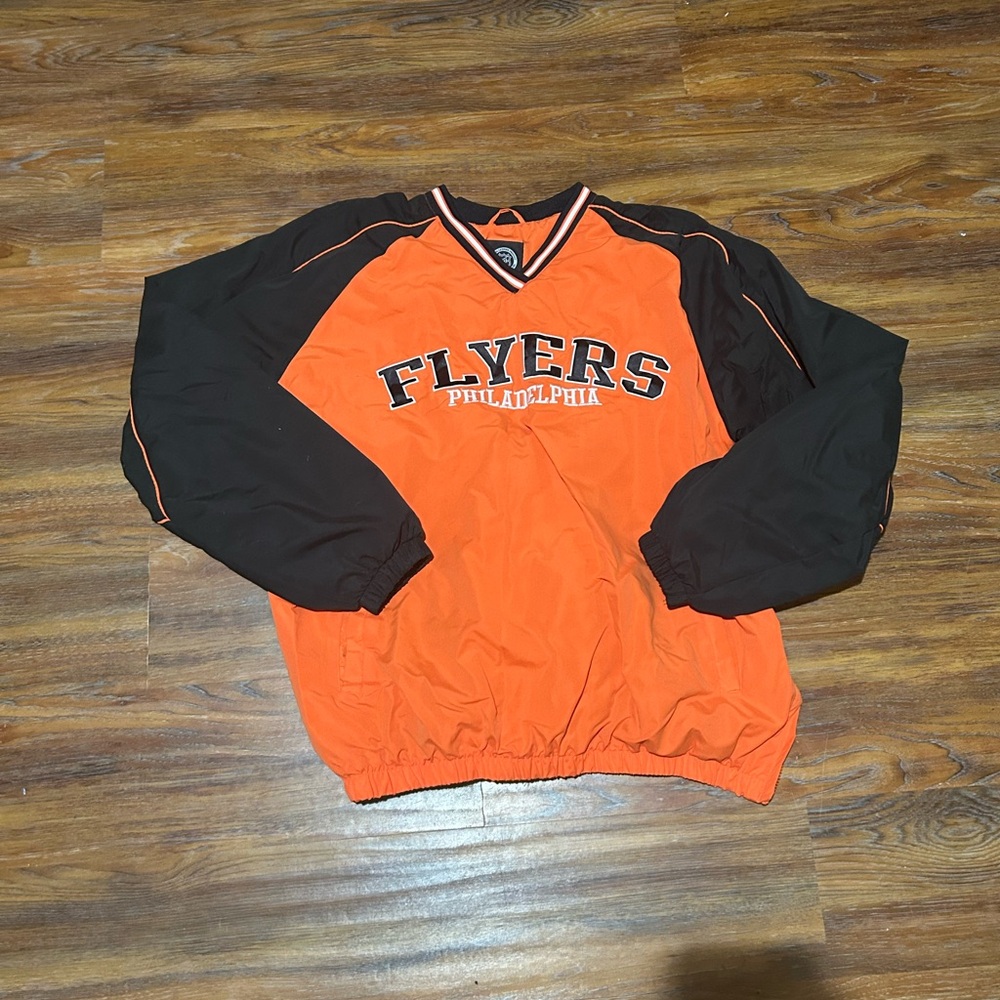 SOLD G-III NHL Philadelphia Flyers Orange and Black V-Neck pullover